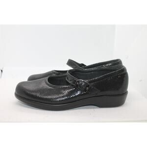SAS Black Snakeskin Embossed Maria Mary Jane Shoes sz 7M